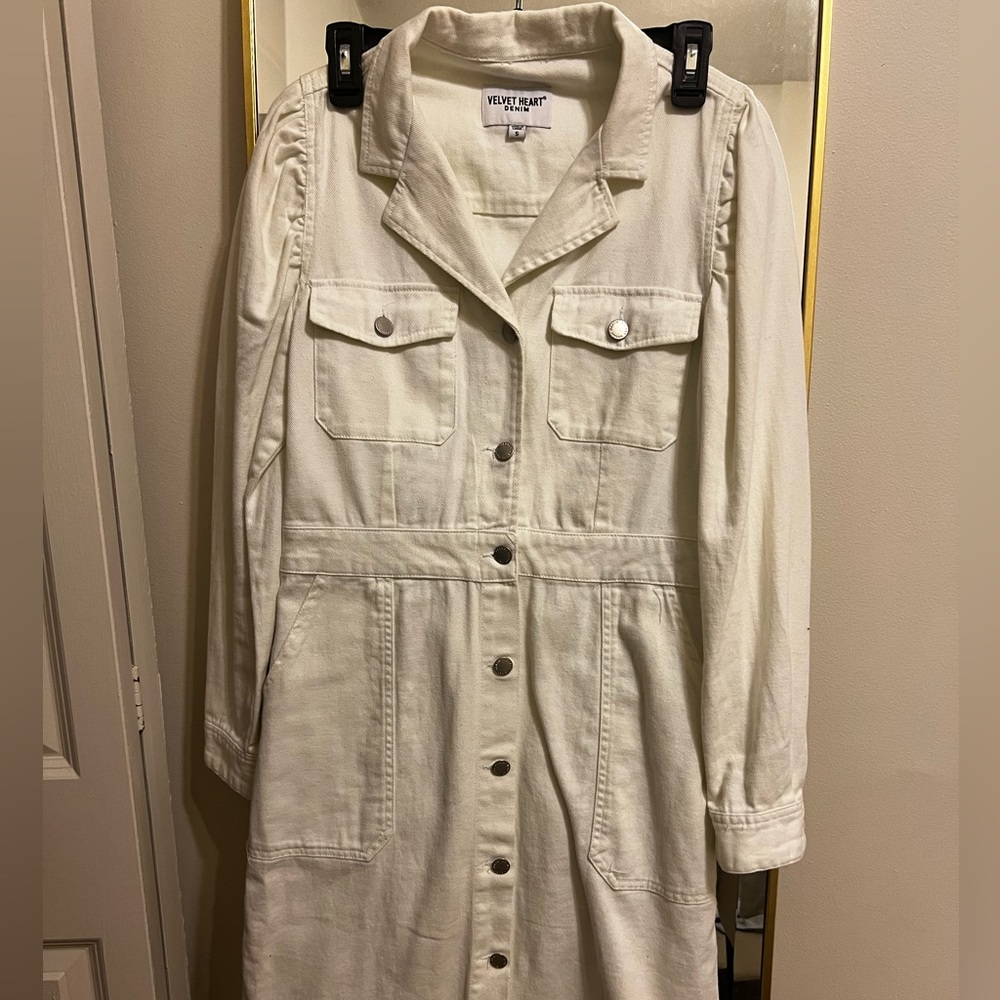 WHITE DENIM DRESS